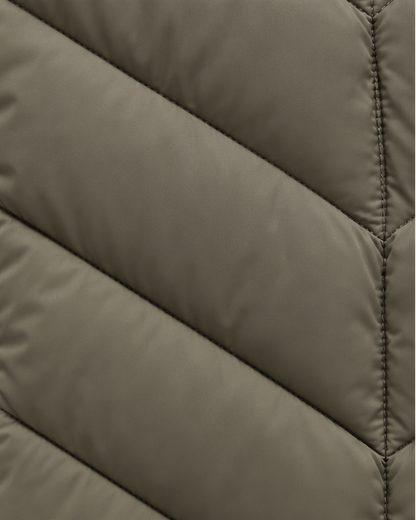 Women's Hooded Quilted Puffer Jacket with Chevron Padding, Zip Front 6