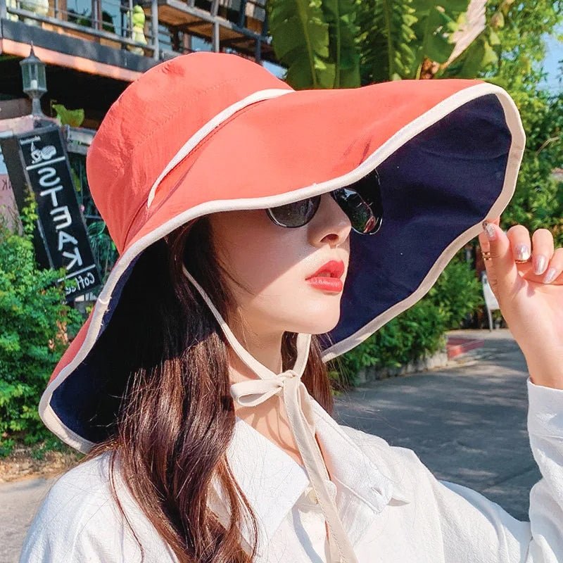 Large women's sun hat with wide brim - Livia