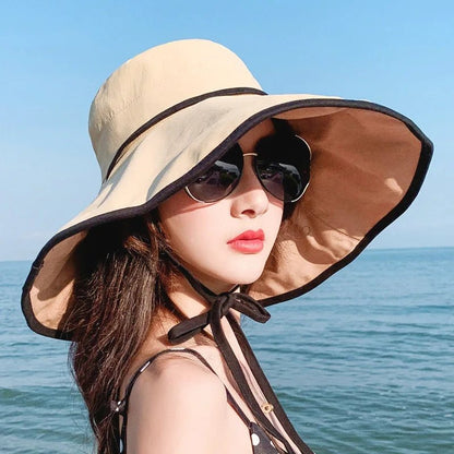 Large women's sun hat with wide brim - Livia
