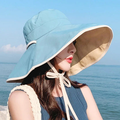 Large women's sun hat with wide brim - Livia