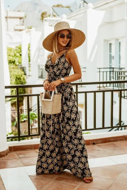 Boho maxi dress with floral pattern for summer - Yara