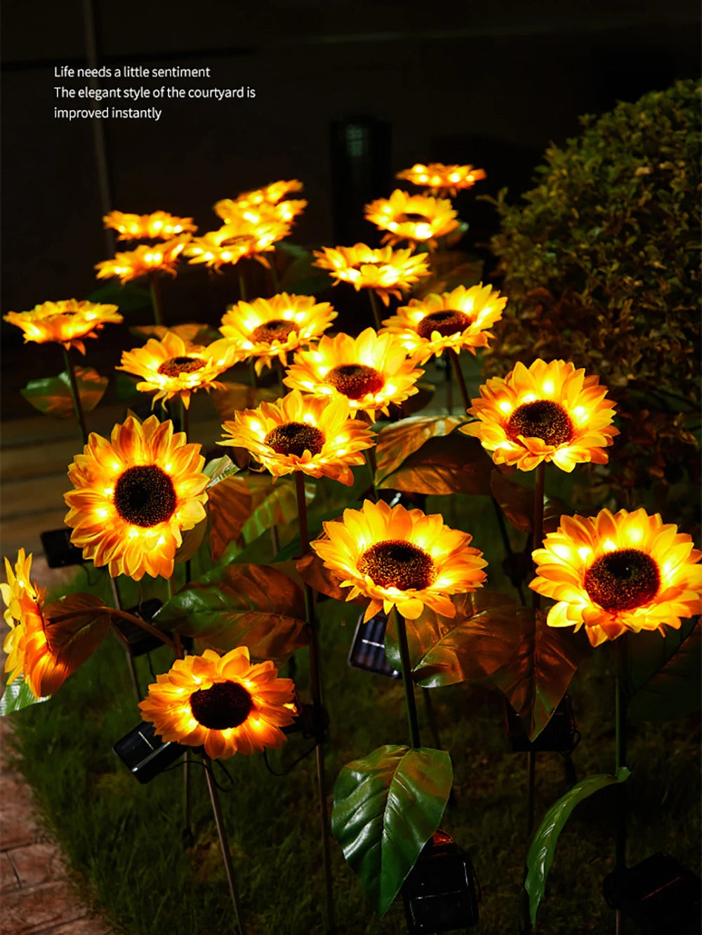 SolarBloom Waterproof Solar - Powered Sunflower Lamp