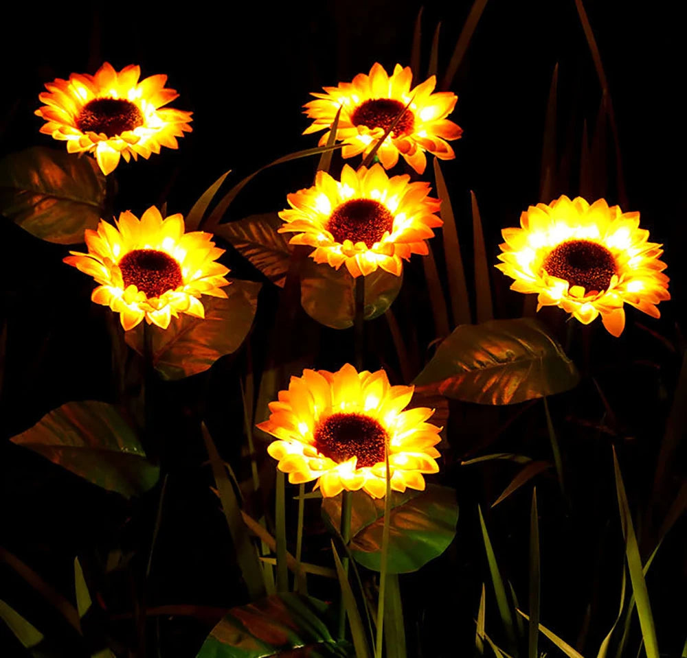 SolarBloom Waterproof Solar - Powered Sunflower Lamp