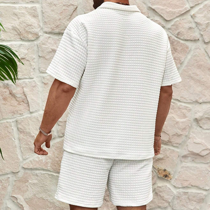 Trendy summer set for men with a breezy waffle texture – Neil