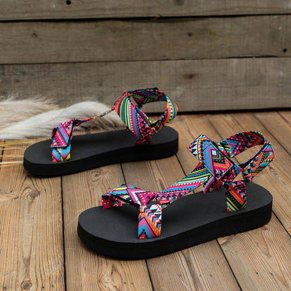 Light women's summer sandals with color play – Amélie