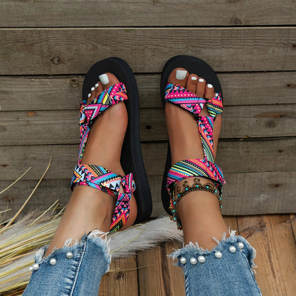 Light women's summer sandals with color play – Amélie