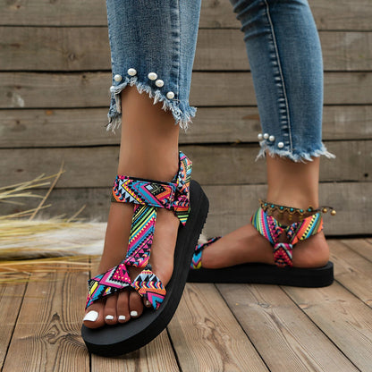 Light women's summer sandals with color play – Amélie