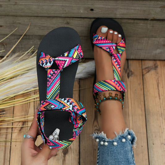 Light women's summer sandals with color play – Amélie