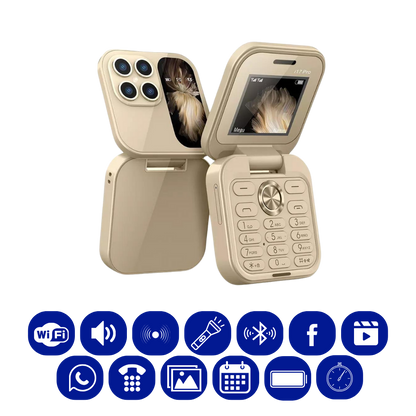 Compact flip phone Dual SIM - FlexFold