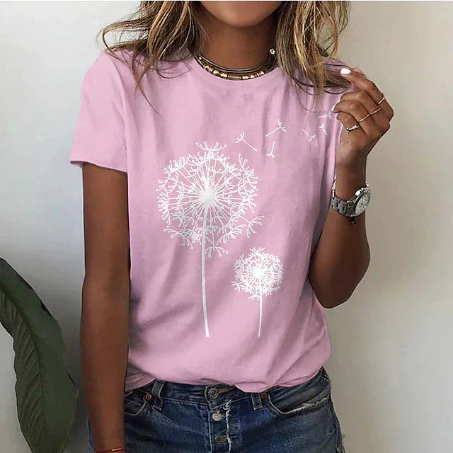 Comfortable women's t-shirt with round neck & soft fabric – Rhea