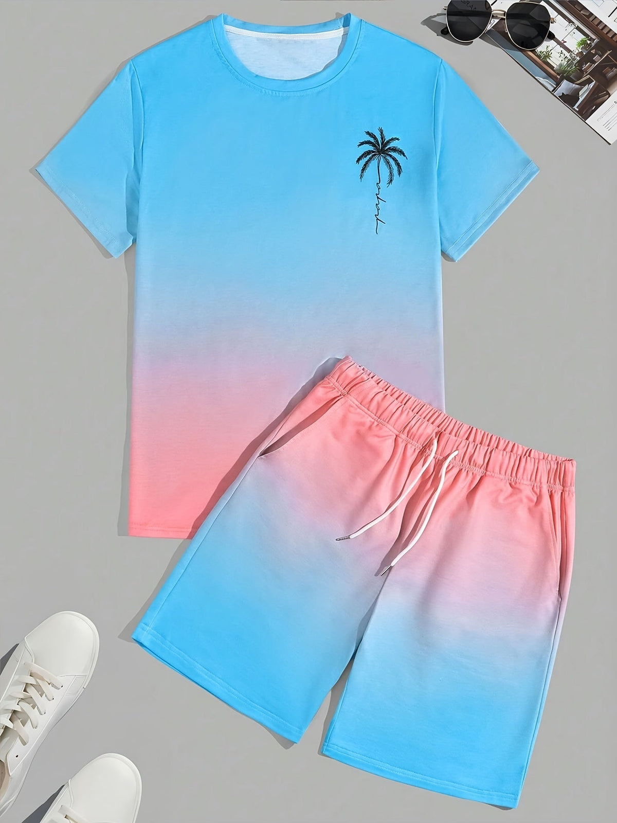 Trendy men's summer set consisting of a T-shirt and shorts - CoolFlex
