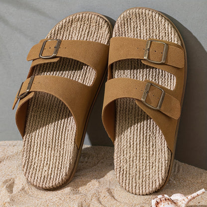 Stylish men's summer slip-ons with adjustable straps - GripStep