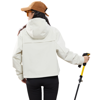 Women's Waterproof Breathable Rain Jacket - Short - Adjustable Hem 5
