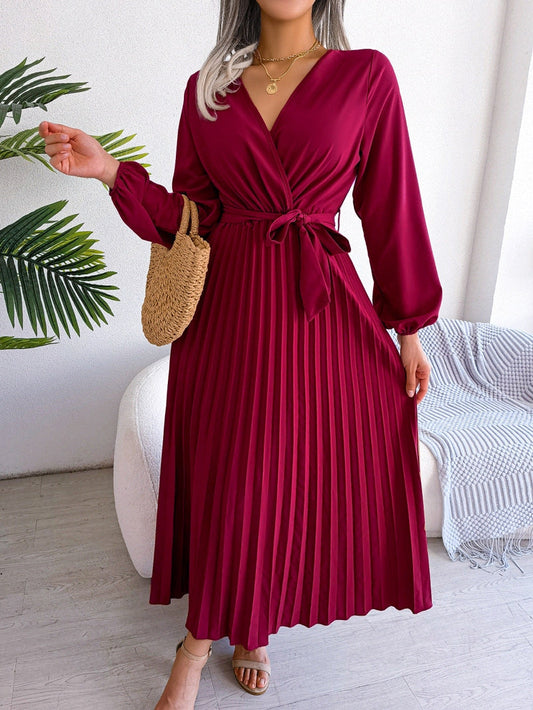 Elegant maxi dress with wrap look - Celina