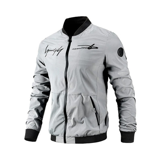 Embroidered men's bomber jacket for transitional weather – Leon
