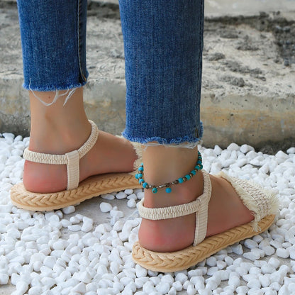 Trendy tassel sandals with low heel – Juliet