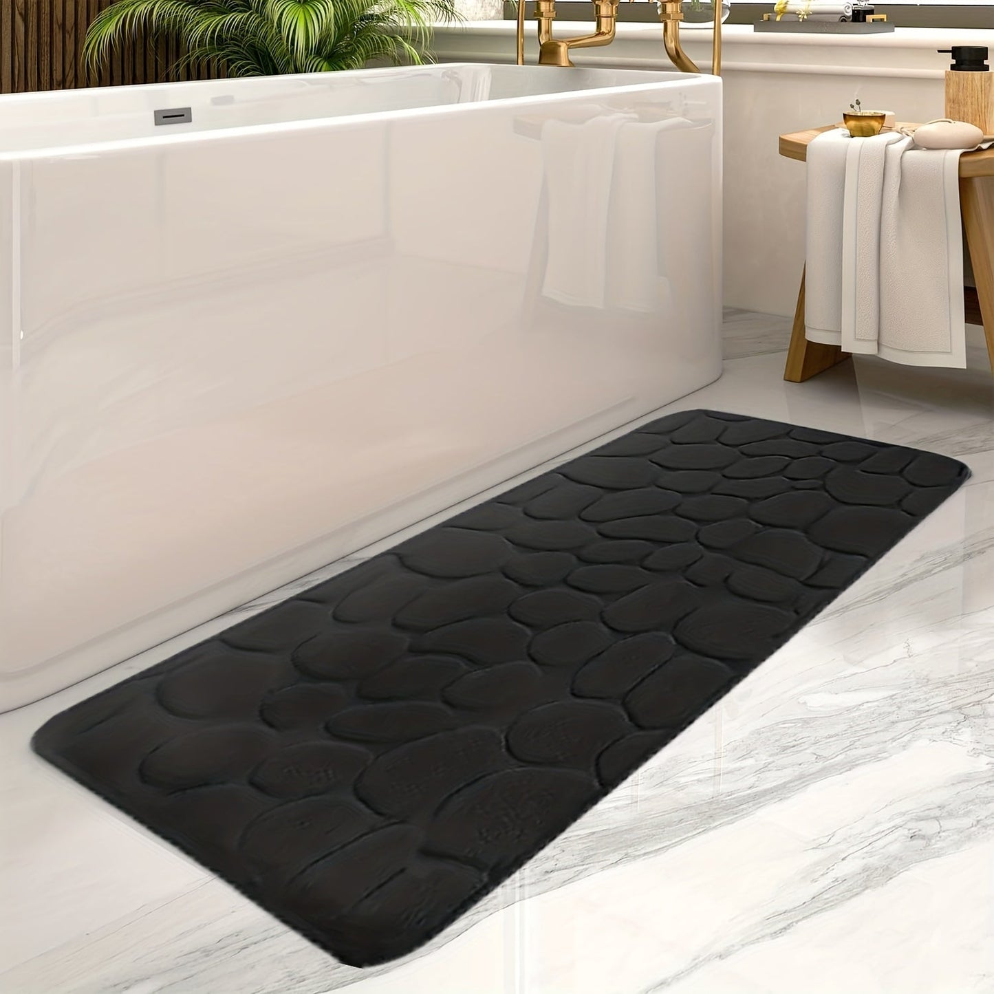 Large Bath Mat with Stripes - Aurora