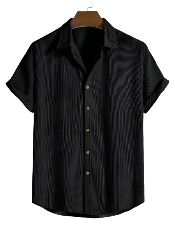 Trendy men's summer set with striped design - Beach Style