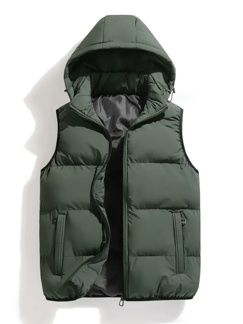 Hard-wearing Padded Men's Gilet with Hood – Leonardo Autumn Edition