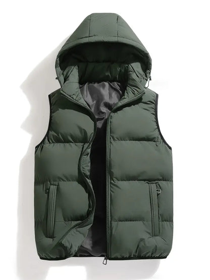Hard-wearing Padded Men's Gilet with Hood – Leonardo Autumn Edition
