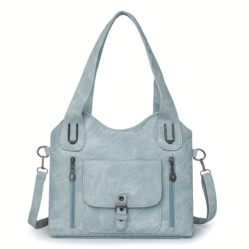Vintage-Style Vegan Leather Shoulder Bag - Marivelle