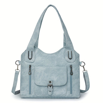 Vintage-Style Vegan Leather Shoulder Bag - Marivelle