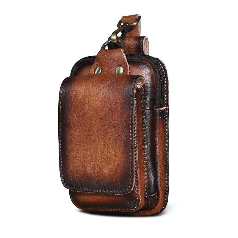 Men's genuine leather belt bag