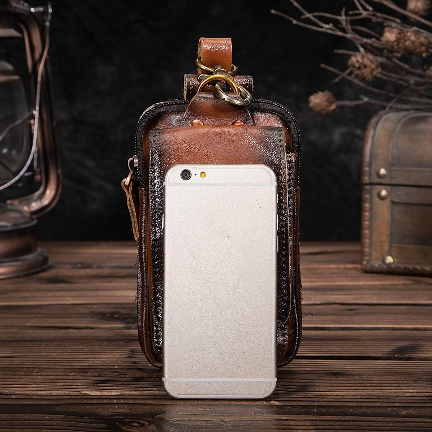 Men's genuine leather belt bag