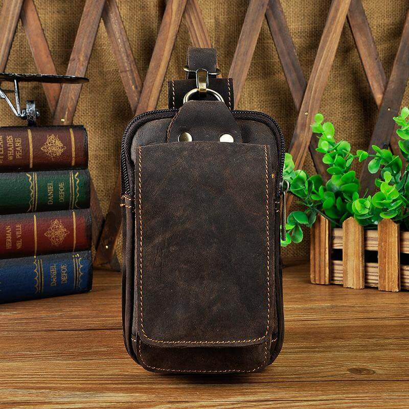 Men's genuine leather belt bag
