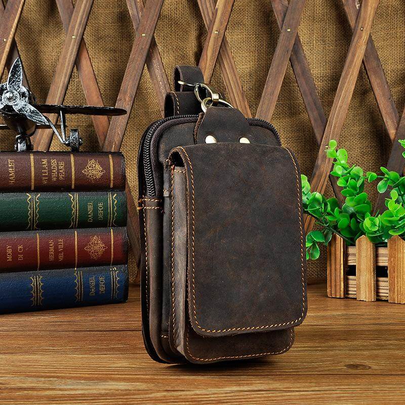 Men's genuine leather belt bag