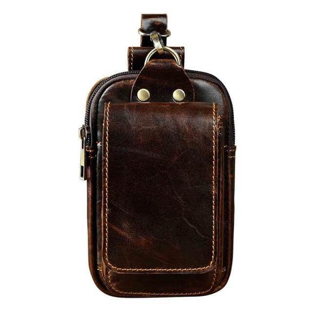 Men's genuine leather belt bag