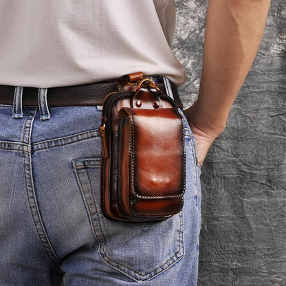 Men's genuine leather belt bag