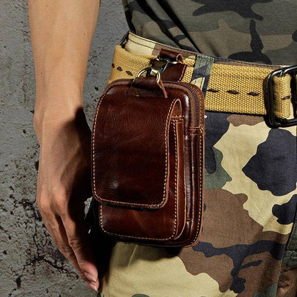 Men's genuine leather belt bag