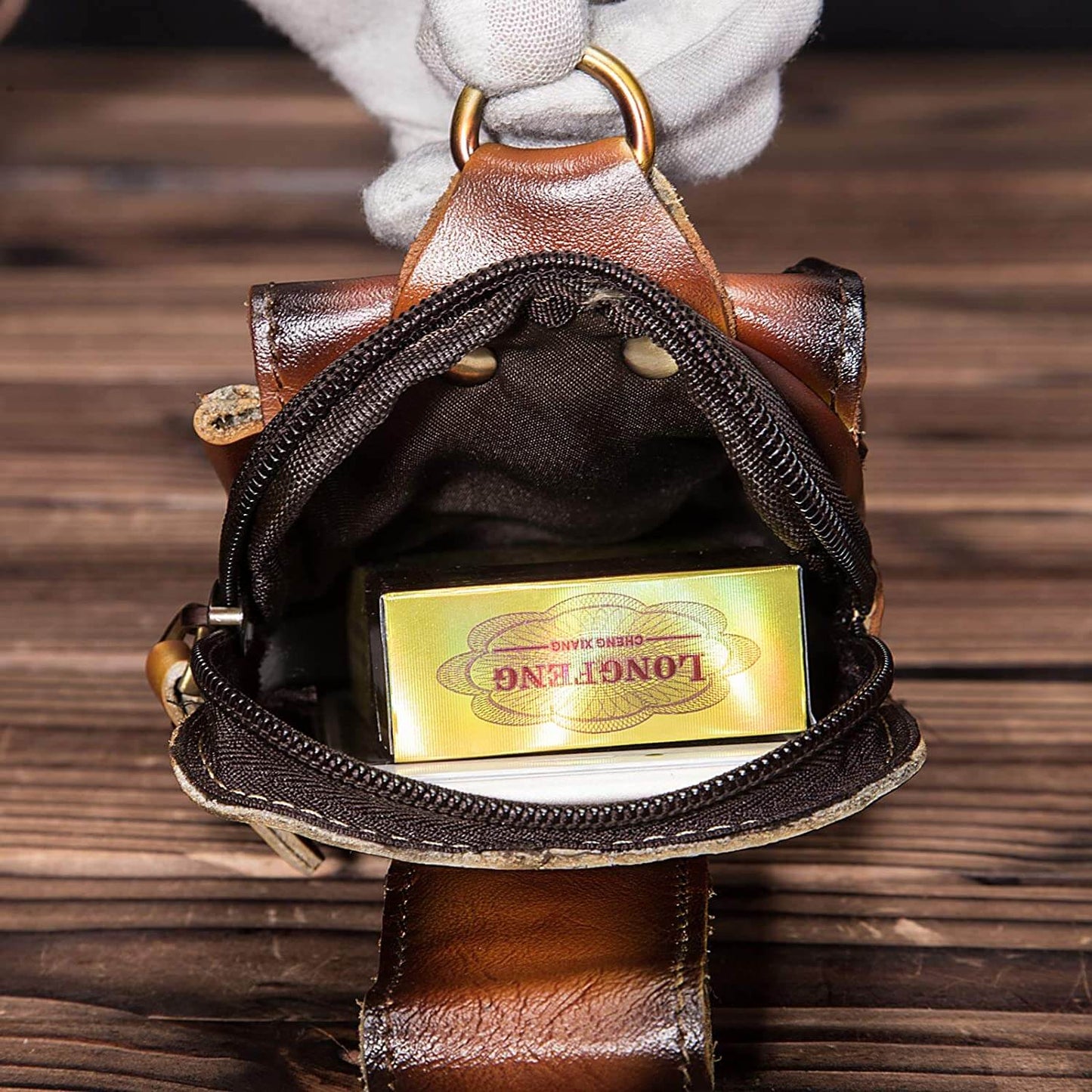 Men's genuine leather belt bag