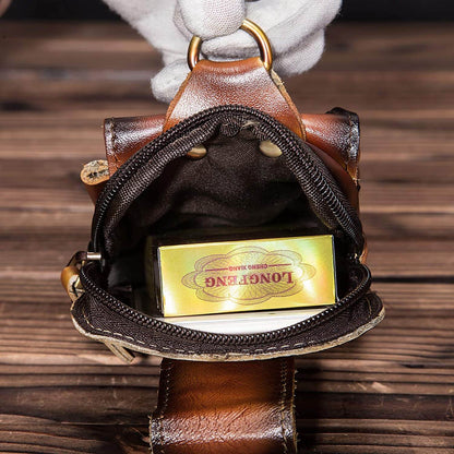Men's genuine leather belt bag
