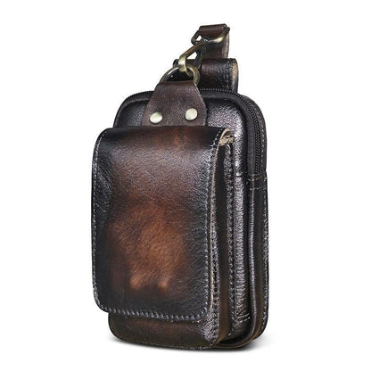Men's genuine leather belt bag