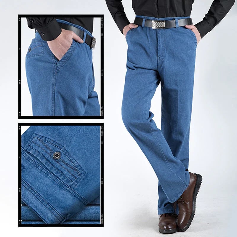 Men's High Waist Straight Leg Jeans – Tobias