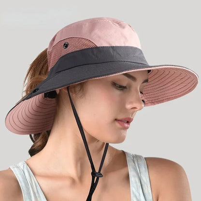 Stylish women's UV protection sun hat with a wide brim – Livia
