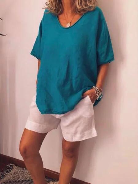 Oversized linen women's T-shirt – Elin