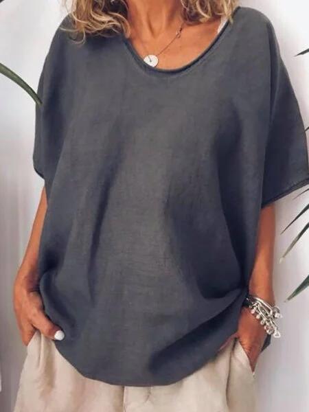Oversized linen women's T-shirt – Elin