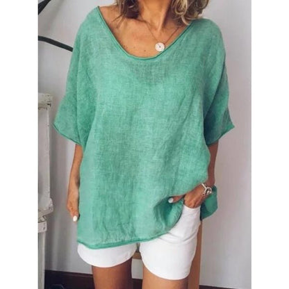 Oversized linen women's T-shirt – Elin