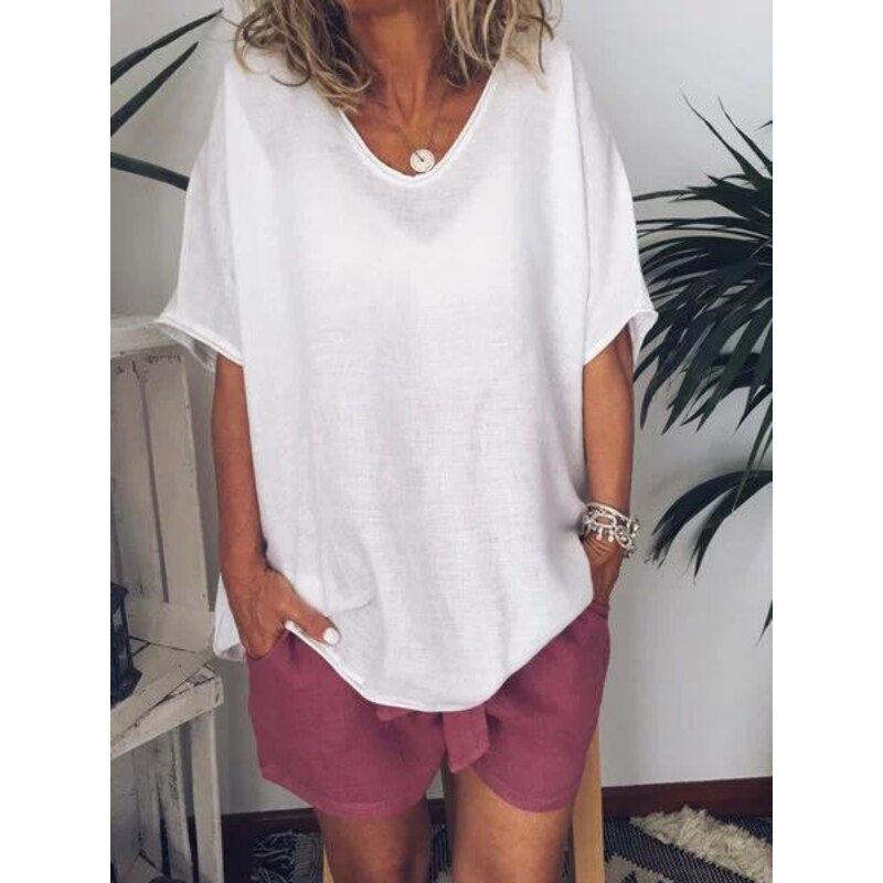 Oversized linen women's T-shirt – Elin