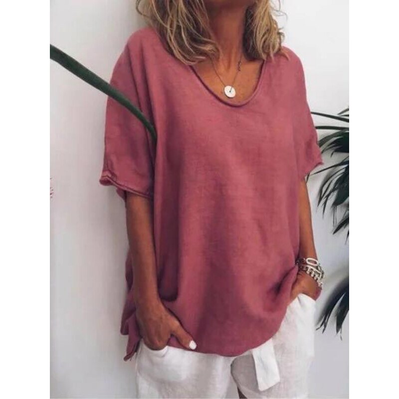 Oversized linen women's T-shirt – Elin