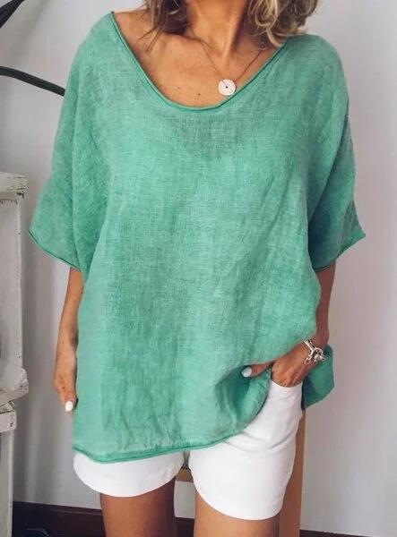 Oversized linen women's T-shirt – Elin