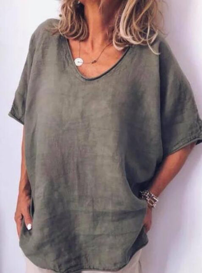 Oversized linen women's T-shirt – Elin