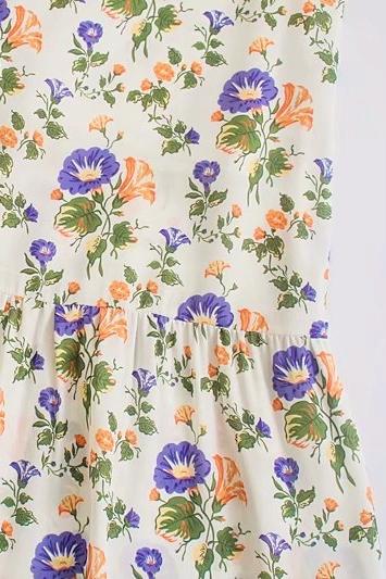 Printed flared midi dress with straps – Norelle