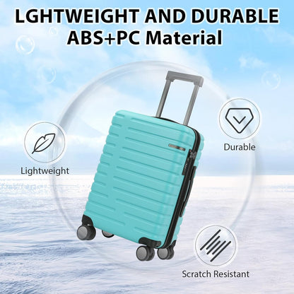 Expandable hard-shell suitcase with spinner wheels and TSA lock