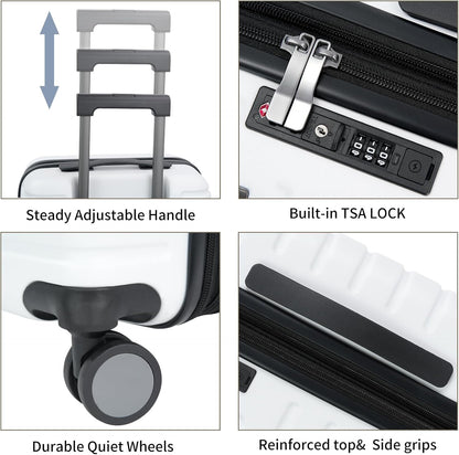 Expandable hard-shell suitcase with spinner wheels and TSA lock