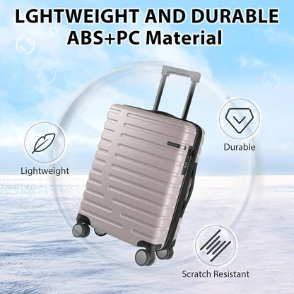 Expandable hard-shell suitcase with spinner wheels and TSA lock