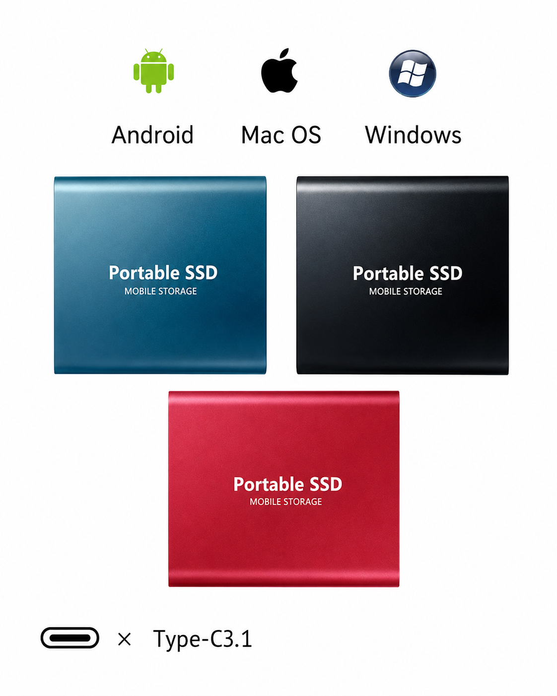 External SSD 128 TB Compact and Fast Portable Drive 3